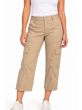 Social Standard by Sanctuary Tan Cropped Cargo Pants, size XL